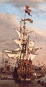 Cornelis de Tromp's former flagship the 'Gouden Leeuw' on the IJ in front of Amsterdamdetail